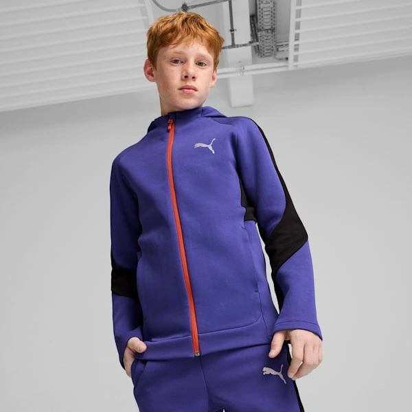 Sudadera con capucha EVOSTRIPE Puma para niños grandes estilo y comodidad en cada aventura