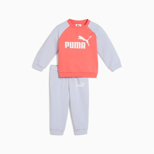 PUMA Minicats: ¡Conjunto Raglán y Pantalón para Pequeños Exploradores! Comodidad y Estilo Asegurados.